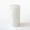 Thumbprint Artifacts White On White Painted Pillar Candle