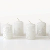 Thumbprint Artifacts White On White Painted Voltive Candles