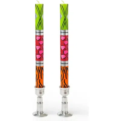 Thumbprint Artifacts Wild Animal Painted Taper Candle