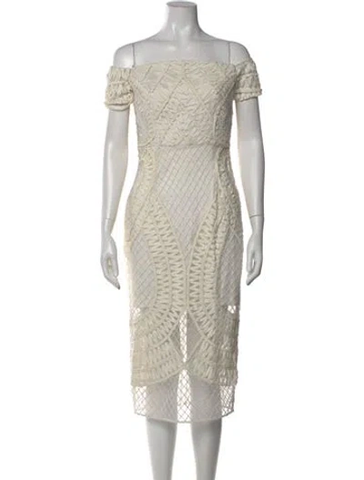 Pre-owned Thurley Nylon Midi Length Dress In Neutral