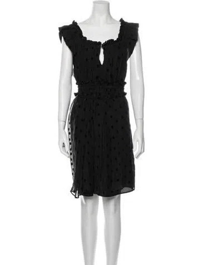 Pre-owned Thurley Silk Knee-length Dress In Black