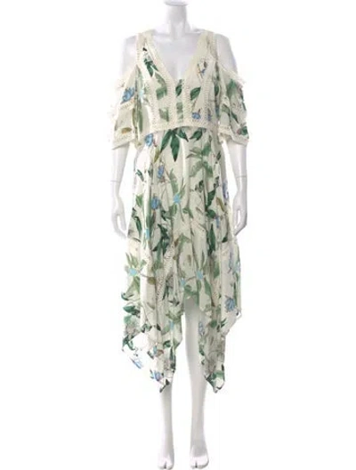 Pre-owned Thurley Silk Long Dress In Neutral