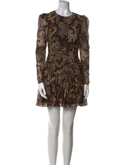 Pre-owned Thurley Silk Mini Dress In Brown