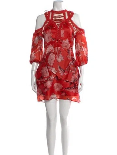 Pre-owned Thurley Silk Mini Dress In Red