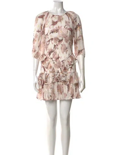 Pre-owned Thurley Silk Mini Dress In White