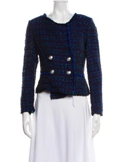 Pre-owned Thurley Virgin Wool Tweed Pattern Evening Jacket In Blue