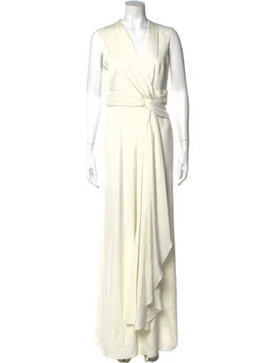 Pre-owned Thurley V-neck Jumpsuit In Yellow