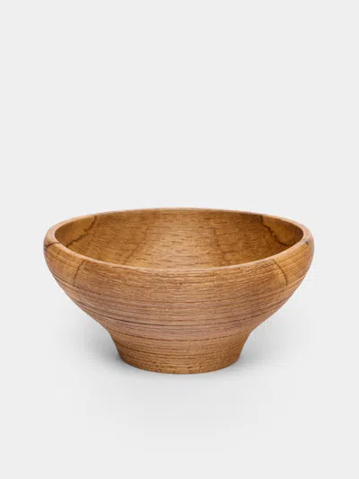 Thursday Furniture Hand-turned Oak Footed Bowl In Brown