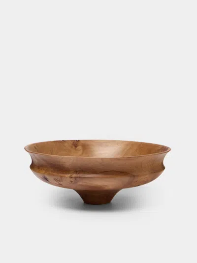 Thursday Furniture Hand-turned Trident Maple Footed Bowl In Brown
