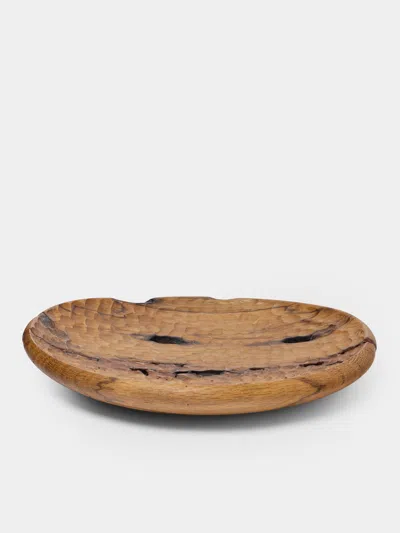 Thursday Furniture Hand-turned White Oak Carved Platter In Brown