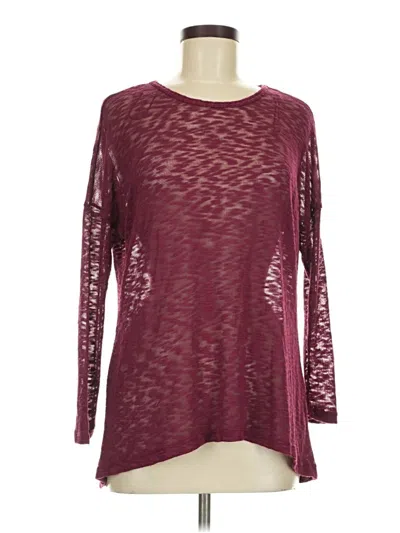 Pre-owned Thyme And Honey 3/4 Sleeve T-shirt In Burgundy