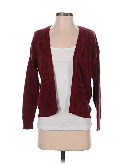 Pre-owned Thyme And Honey Cardigan Sweater In Burgundy