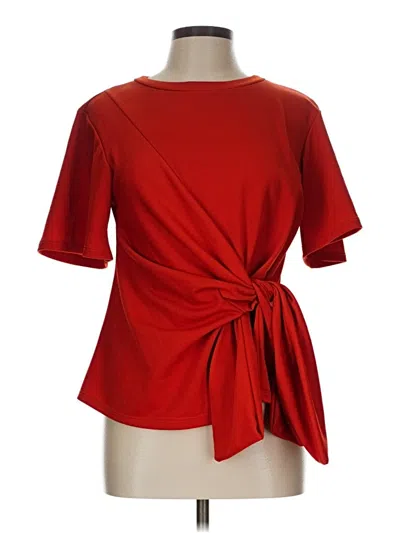 Pre-owned Thyme And Honey Short Sleeve Blouse In Red