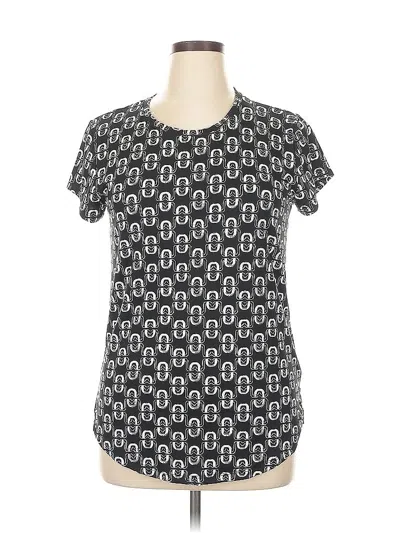 Pre-owned Thyme And Honey Short Sleeve Top Black Keyhole Neckline Tops