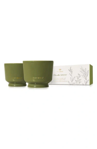 Thymes Citronella Grove Candle Duo In Green
