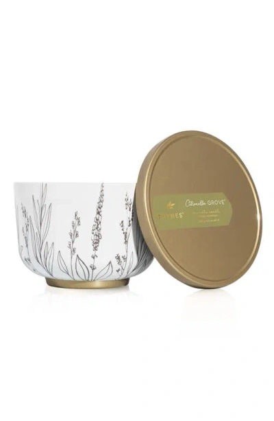 Thymes Citronella Grove Candle Tin In White
