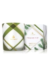 Thymes Frasier Fir Frosted Plaid Medium Candle In Green/clear
