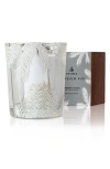 Thymes Frasier Fir Statement Boxed Votive Candle In Silver