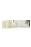 Thymes Frasier Fir Votive Candle 3-piece Set In White