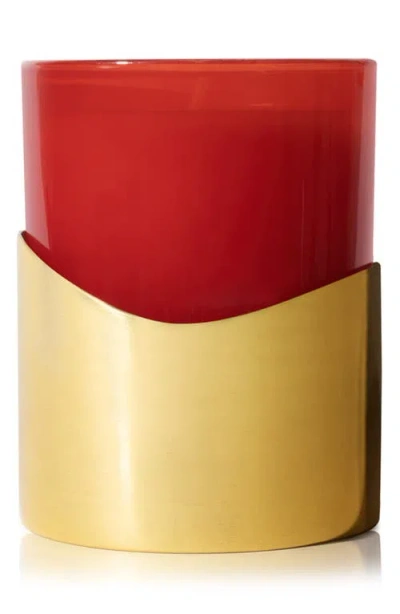 Thymes Simmered Cider Harvest Red Poured Candle With Gold Sleeve