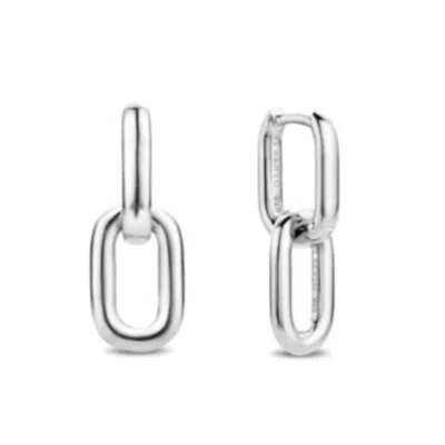 Ti Sento Women's Paperclip Earrings In Silver