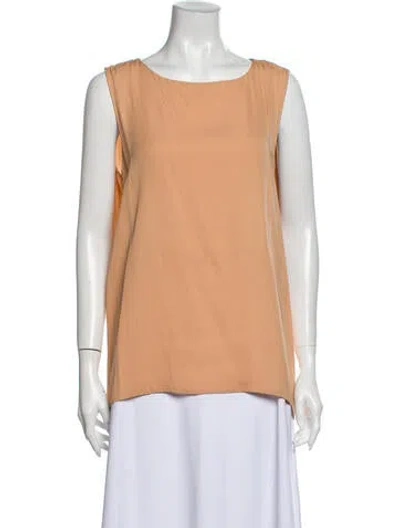 Pre-owned Tia Cibani Crew Neck Sleeveless Top In Orange