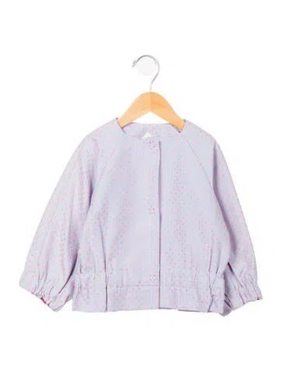Pre-owned Tia Cibani Kids' Girls' Polka Dot Woven Jacket In Multicolor