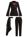 Tia Dorraine Black Chic Impressions Three-piece Power Suit In Black
