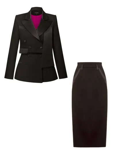 Tia Dorraine Black Très Chic Skirt Suit