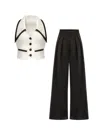 Tia Dorraine Black / White Born To Run Waistcoat & Trousers Set In Black/white