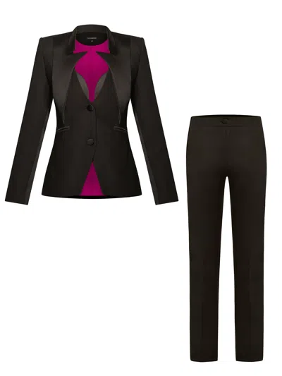 Tia Dorraine Femme Fatale Tailored Pant Suit, Black