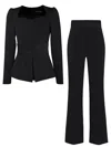 Tia Dorraine Fitted Blouse & Trousers Set - Black In Black