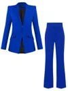 Tia Dorraine Illusion Blazer & Trousers Set - Azure Blue In Blue