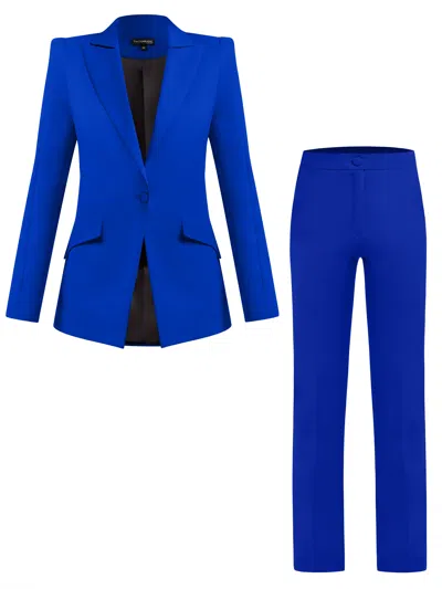 Tia Dorraine Illusion Classic Tailored Suit - Azure Blue
