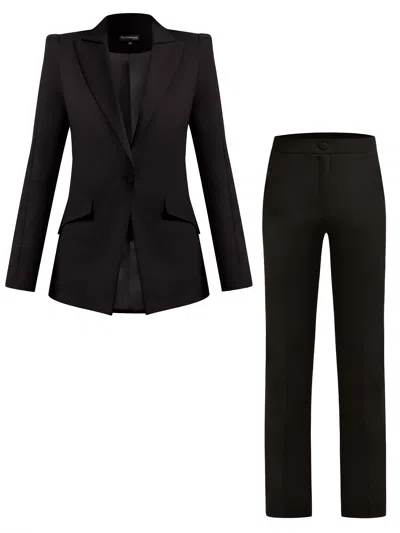 Tia Dorraine Illusion Classic Tailored Suit, Black