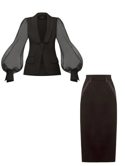 Tia Dorraine J'adore Tailored Skirt Suit - Black