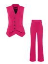 Tia Dorraine Pink / Purple Fitted Waistcoat & Trousers Set - Hot Pink In Pink/purple