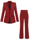 Tia Dorraine Red Illusion Blazer & Trousers Set - Burgundy In Red