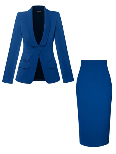 Tia Dorraine Vision Tailored Blazer & Skirt Suit - Azure Blue