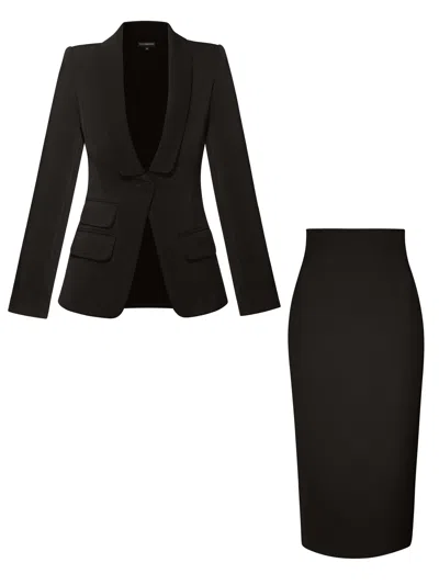 Tia Dorraine Vision Tailored Blazer & Skirt Suit, Black