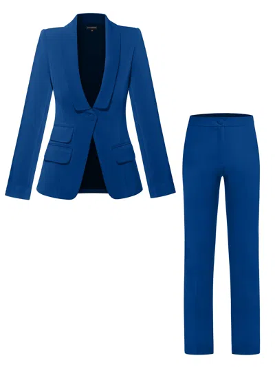 Tia Dorraine Vision Tailored Blazer & Trousers Suit - Azure Blue