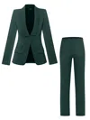 Tia Dorraine Vision Tailored Blazer & Trousers Suit - Dark Green In Green