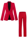 Tia Dorraine Vision Tailored Blazer & Trousers Suit - Fierce Red In Red