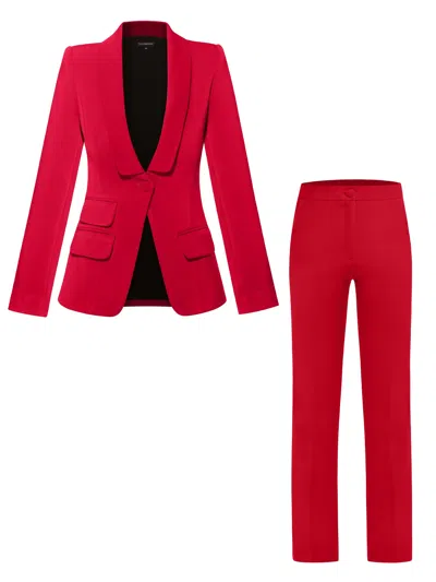Tia Dorraine Vision Tailored Blazer & Trousers Suit, Fierce Red