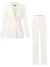 Tia Dorraine White Classic Chic Tailored Suit In White