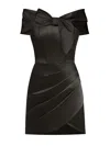 Tia Dorraine Women's A Touch Of Glamour Off-shoulder Mini Dress, Black In Black