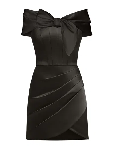 Tia Dorraine Women's A Touch Of Glamour Off-shoulder Mini Dress, Black