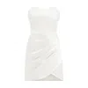 Tia Dorraine Women's A Touch Of Glamour Satin Mini Dress - Pearl White In White