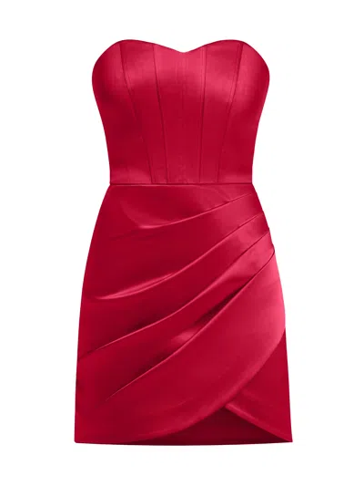 Tia Dorraine Women's A Touch Of Glamour Satin Mini Dress - Fierce Red