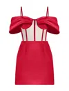 Tia Dorraine Women's Belle Of The Ball Satin Mini Dress - Fierce Red In Red